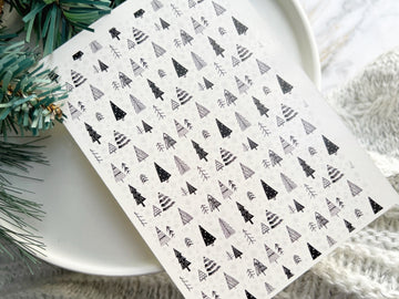 1 Sheet, Approx 13x90cm, Christmas Print Water Decal Image Transfer for Polymer Clay / Ceramics